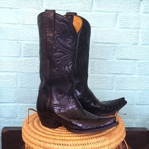 Falconhead Tres Outlaws Gator Belly Cowboy Boots Women's 8 B